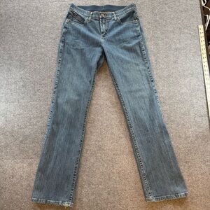 Wrangler Q-Baby Ultimate Riding Jean 9/10 x 34 No Gap Waistband DarkWash Bootcut
